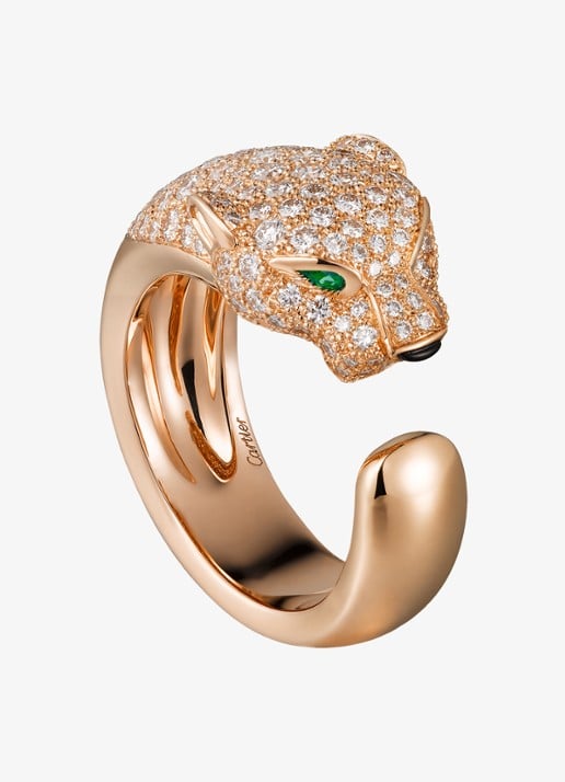 Cartier Panthère de Cartier ring, middel model van 18 karaat roségoud met 1.15 ct diamant CRN4742200 - voorkant roségoud