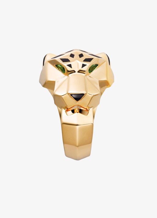 Cartier Panthère de Cartier ring van 18 karaat geelgoud met onyx en tsavoriet granaat CRB40741 - detail 5 geelgoud
