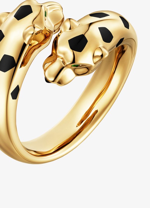 Cartier Panthère de Cartier ring van 18 karaat geelgoud met onyx en tsavoriet granaat CRB42401 - achterkant 3 geelgoud