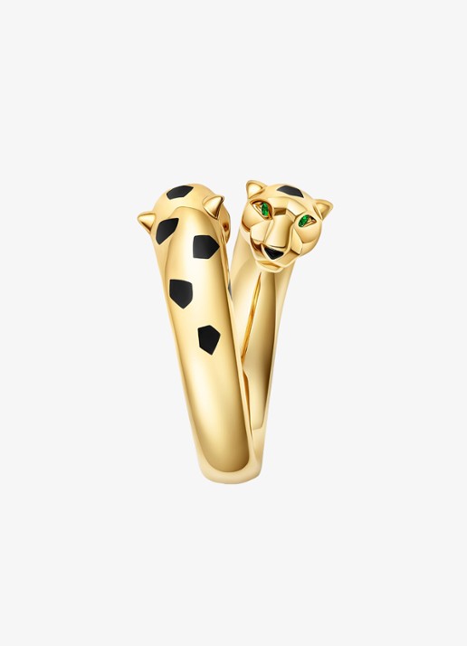 Cartier Panthère de Cartier ring van 18 karaat geelgoud met onyx en tsavoriet granaat CRB42401 - detail 5 geelgoud