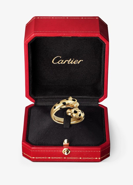 Cartier Panthère de Cartier ring van 18 karaat geelgoud met onyx en tsavoriet granaat CRB42401 - detail 7 geelgoud