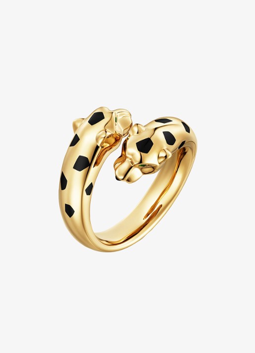 Cartier Panthère de Cartier ring van 18 karaat geelgoud met onyx en tsavoriet granaat CRB42401