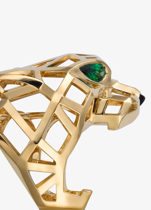 Cartier Panthère de Cartier ring van 18 karaat geelgoud met onyx en tsavoriet granaat CRN47225 - detail 5 geelgoud