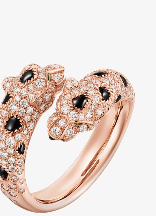 Cartier Panthère de Cartier ring van 18 karaat roségoud met onyx, smaragd en 0.92 ct diamant CRN4802600 - detail roségoud
