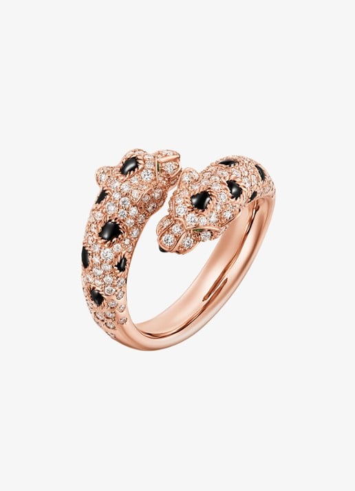 Cartier Panthère de Cartier ring van 18 karaat roségoud met onyx, smaragd en 0.92 ct diamant CRN4802600 - voorkant 7 roségoud