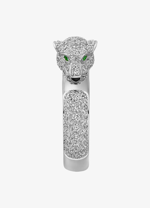 Cartier Panthère de Cartier ring van 18 karaat witgoud met onyx, smaragd en 0.95 ct diamant CRN47656 - detail 2 witgoud