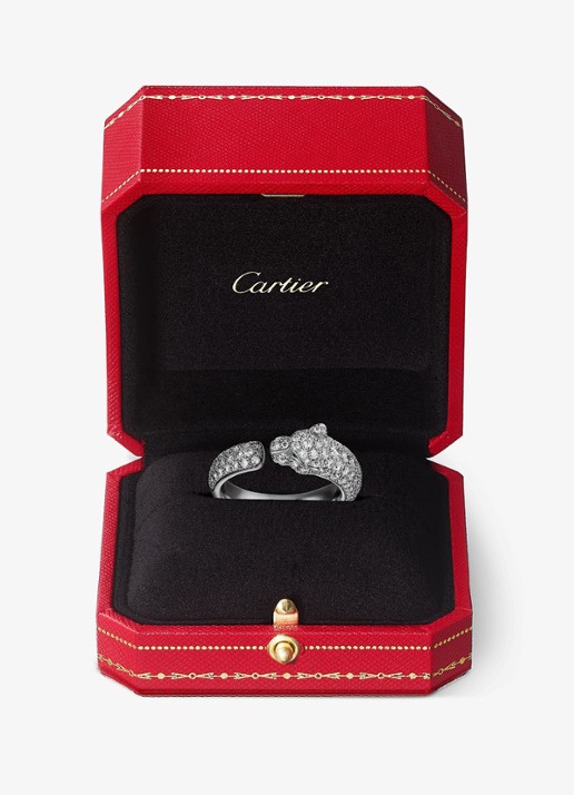 Cartier Panthère de Cartier ring van 18 karaat witgoud met onyx, smaragd en 0.95 ct diamant CRN47656 - detail 5 witgoud