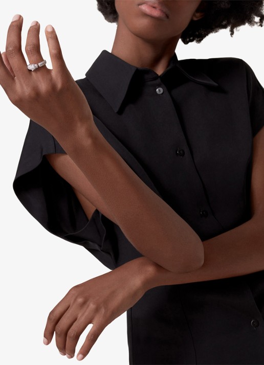 Cartier Panthère de Cartier ring van 18 karaat witgoud met onyx, smaragd en 0.95 ct diamant CRN47656 - voorkant 8 witgoud