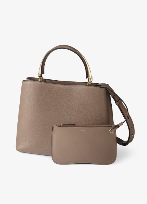 Cartier Panthère Double de Cartier Medium handtas van kalfsleer CRL1002660 - detail taupe