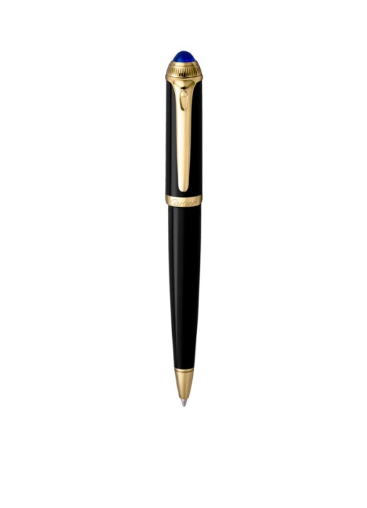 Cartier Roadster de Cartier balpen met geelgouden finish CRST240005 - voorkant zwart