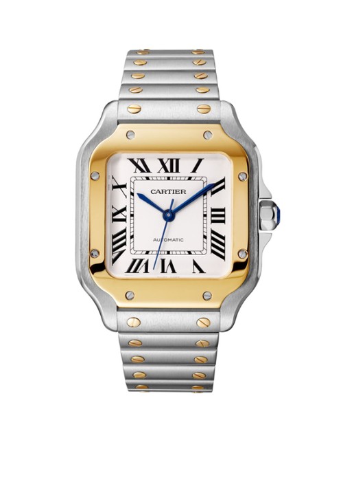 Cartier Santos de Cartier horloge CRW2SA0016 - detail zilver