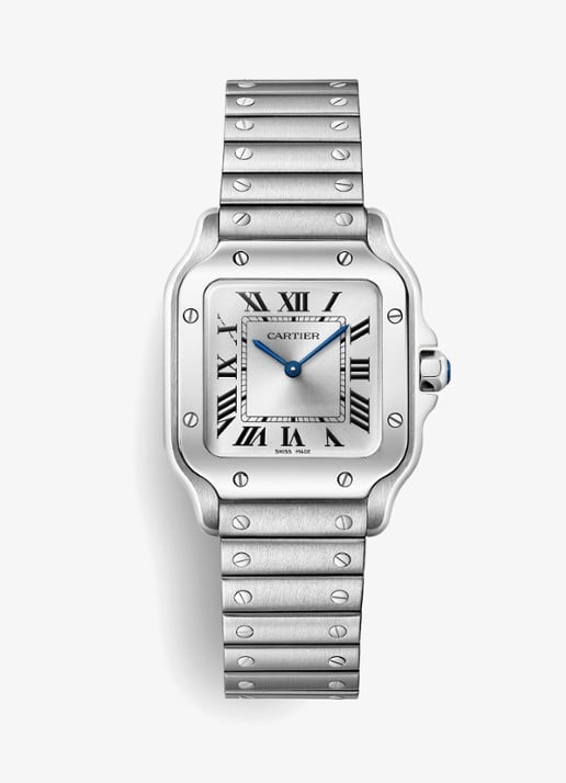 Cartier Santos de Cartier horloge CRWSSA0082 - voorkant 2 zilver