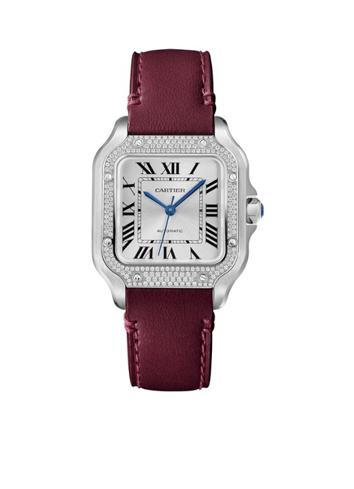Cartier Santos de Cartier horloge met diamanten en verwisselbare bandjes CRW4SA0005
