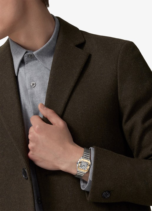 Cartier Santos de Cartier horloge, small model van 18 karaat geelgoud en staal CRW2SA0033 - achterkant 6 geelgoud