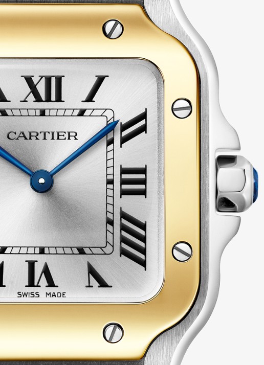 Cartier Santos de Cartier horloge, small model van 18 karaat geelgoud en staal CRW2SA0033 - detail geelgoud