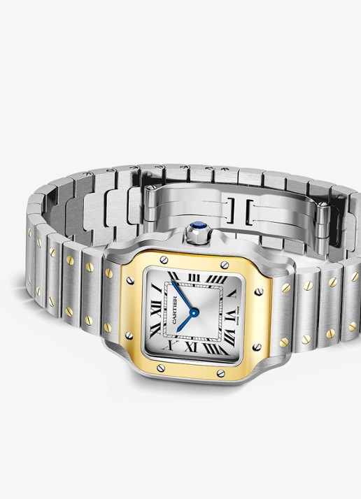 Cartier Santos de Cartier horloge, small model van 18 karaat geelgoud en staal CRW2SA0033 - detail 4 geelgoud