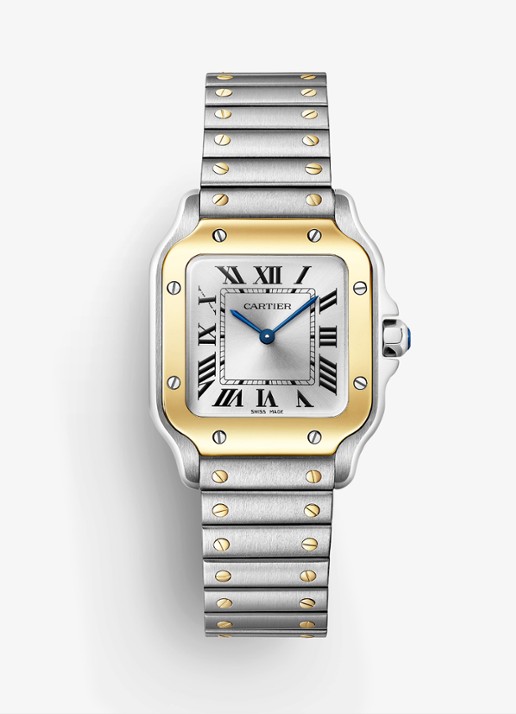 Cartier Santos de Cartier horloge van 18 karaat geelgoud en staal CRW2SA0033