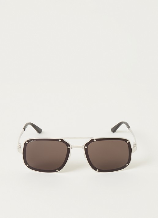 Cartier Santos De Cartier zonnebril CT0194S - voorkant 2 zilver