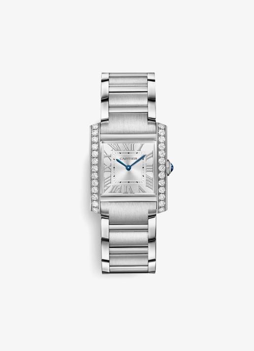 Cartier Tank Française horloge, medium model met 1,09 ct diamant CRW4TA0028