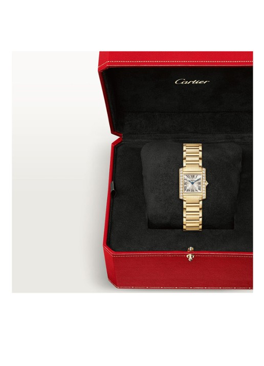 Cartier Tank Française horloge small met diamanten CRWJTA0039 - detail 2 geelgoud