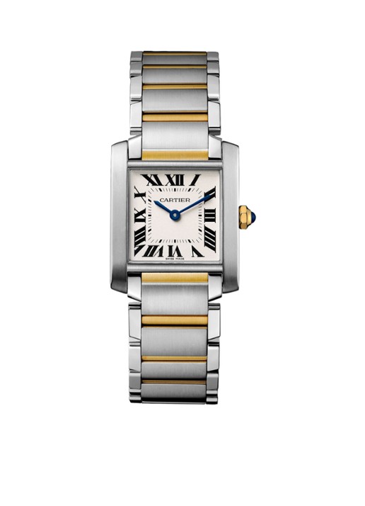 Cartier Tank Française medium horloge van staal - W2TA0003 - voorkant zilver