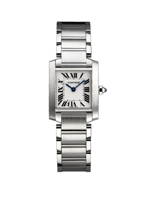 Cartier Tank Française small horloge van staal W51008Q3 - voorkant zilver