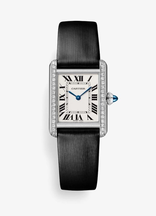 Cartier Tank Must de Cartier horloge, small model met 0.39 ct diamant CRW4TA0031 - voorkant 6 zilver