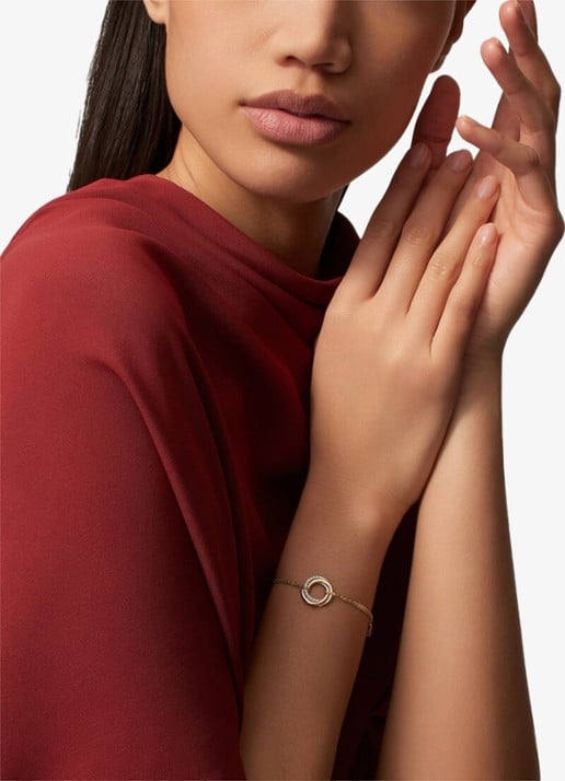 Cartier Trinity armband van 18 karaat rosé-, geel-, en witgoud met 25 diamanten CRB6069815 - voorkant 7 multicolor
