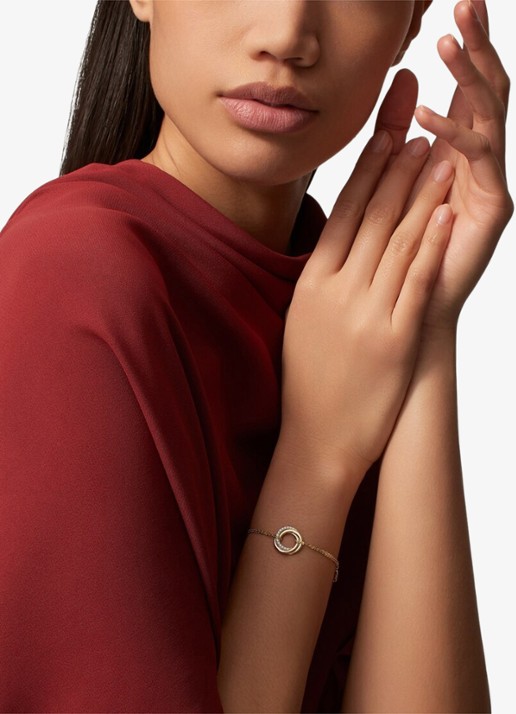 Cartier Trinity armband van 18 karaat rosé-, wit-, en geelgoud CRB60698 - voorkant 7 multicolor
