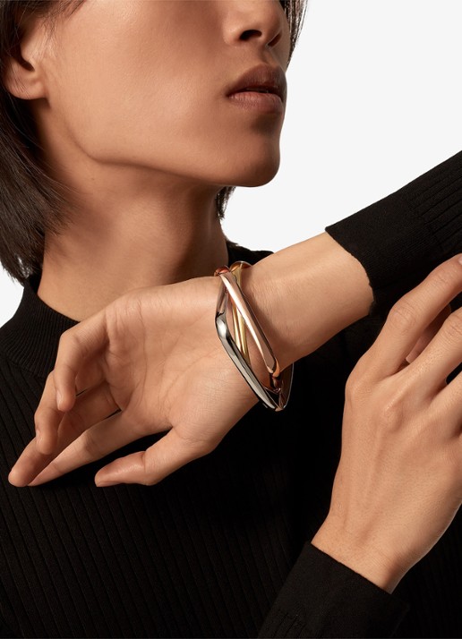 Cartier Trinity armband van 18 karaat rosé-, wit-, en geelgoud CRB6078017 - voorkant 8 multicolor