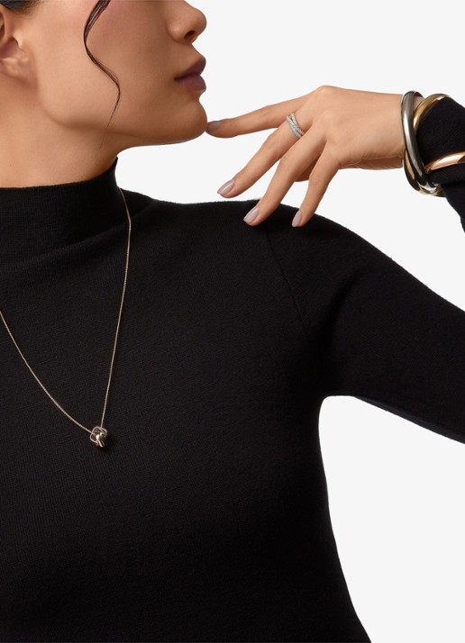 Cartier Trinity de Cartier ketting van 18 karaat rosé-, geel-, en witgoud CRB7224956 - voorkant 8 goud