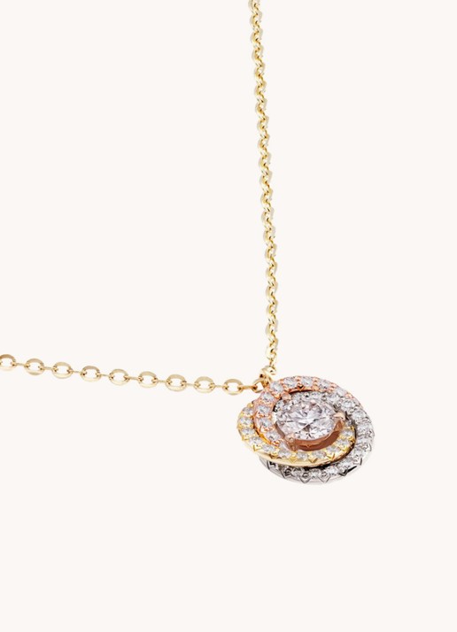 Cartier Trinity de Cartier ketting van 18 karaat rosé-, geel-, en witgoud met diamanten CRB7224844 - detail 4 goud