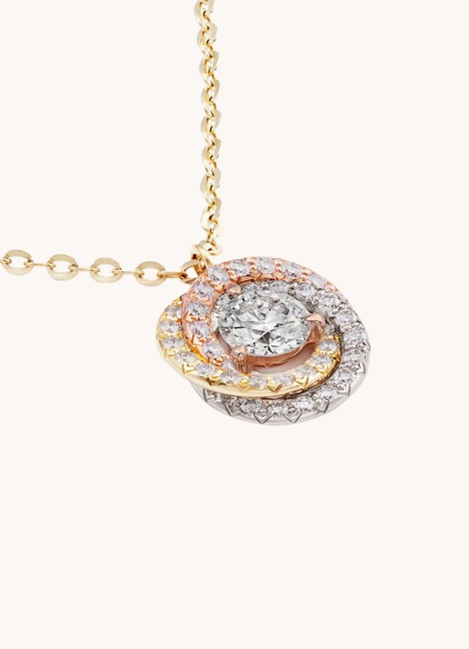 Cartier Trinity de Cartier ketting van 18 karaat rosé-, geel-, en witgoud met diamanten CRB7224844 - detail 5 goud