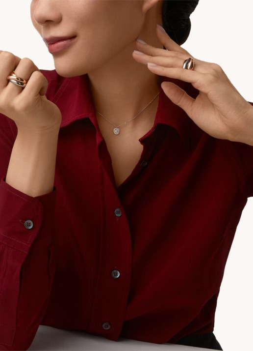 Cartier Trinity de Cartier ketting van 18 karaat rosé-, geel-, en witgoud met diamanten CRB7224844 - detail 7 goud