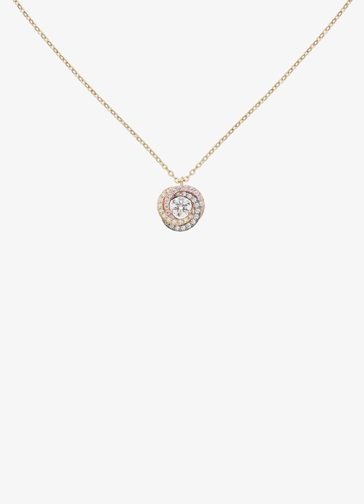 Cartier Trinity de Cartier ketting van 18 karaat rosé-, wit,- en geelgoud met 0.29 ct diamant CRB7224807 - detail goud