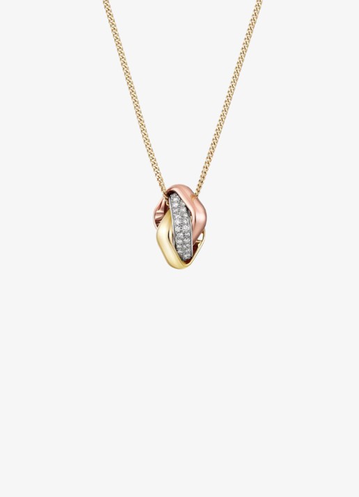 Cartier Trinity de Cartier ketting van 18 karaat rosé-, wit-, en geelgoud met 54 diamanten CRN7424481 - voorkant 2 multicolor