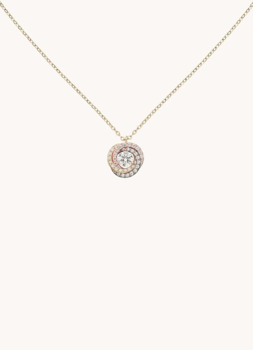 Cartier Trinity de Cartier ketting van 18 karaat rosé-, wit,- en geelgoud met diamanten CRB7224807 - detail 2 goud