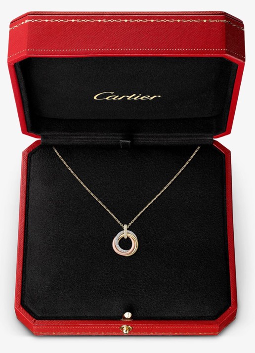 Cartier Trinity ketting van 18 karaat rosé-, geel-, en witgoud met 33 diamanten CRB7224849 - detail 6 multicolor