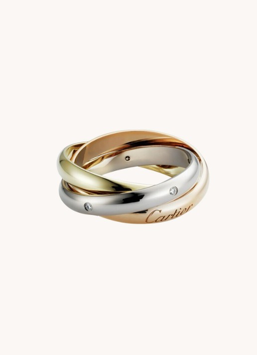 Cartier Trinity medium ring van 18 karaat rosé-, wit,- en geelgoud met diamant CRB4088500 - detail 3 aluminium