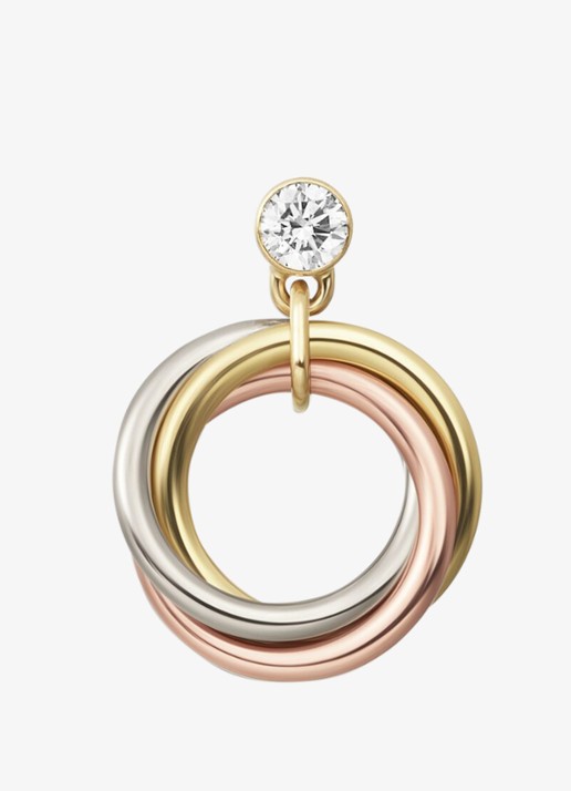 Cartier Trinity oorstekers van 18 karaat rosé-, wit-, en geelgoud met 1 diamant CRB8301462 - detail 3 multicolor