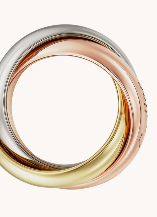Cartier Trinity ring, extra-large model van 18 karaat geel- rosé - en witgoud CRB42398 - detail 5 goud