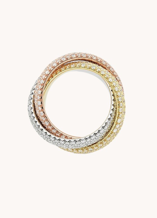 Cartier Trinity ring large van 18 karaat wit-, geel- en roségoud met diamant CRN4778300 - detail 6 multicolor