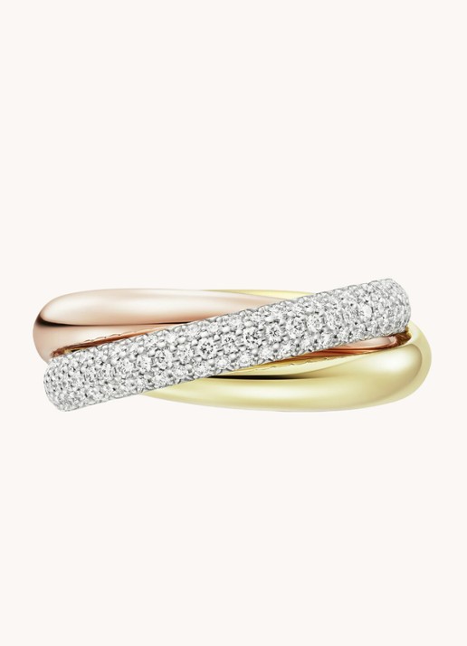 Cartier Trinity ring medium van 18 karaat rosé-, wit-, en geelgoud met diamant CRB4236000 - detail 5 multicolor
