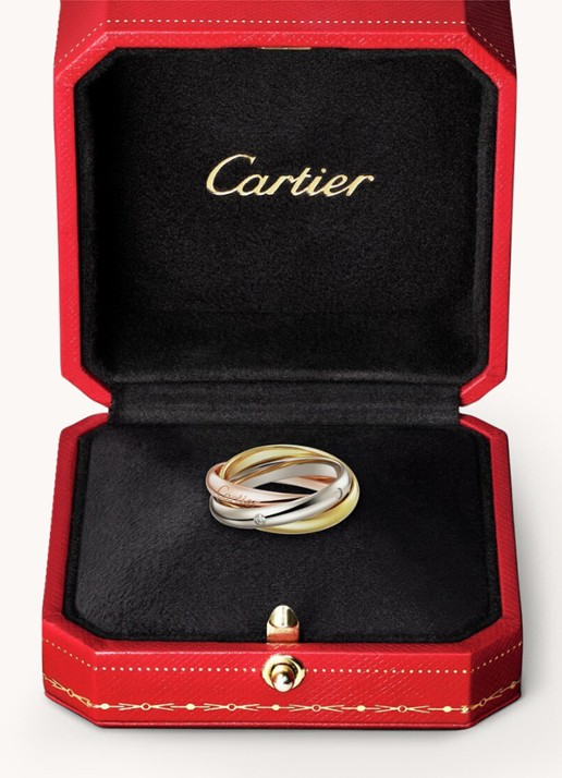 Cartier Trinity ring medium van 18 karaat rosé-, wit-, en geelgoud met diamant CRB4236400   - detail 5 multicolor
