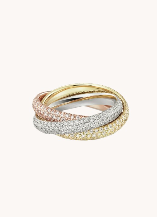 Cartier Trinity ring medium van 18 karaat rosé-, wit-, en geelgoud met diamant CRN4778200  - detail 5 multicolor