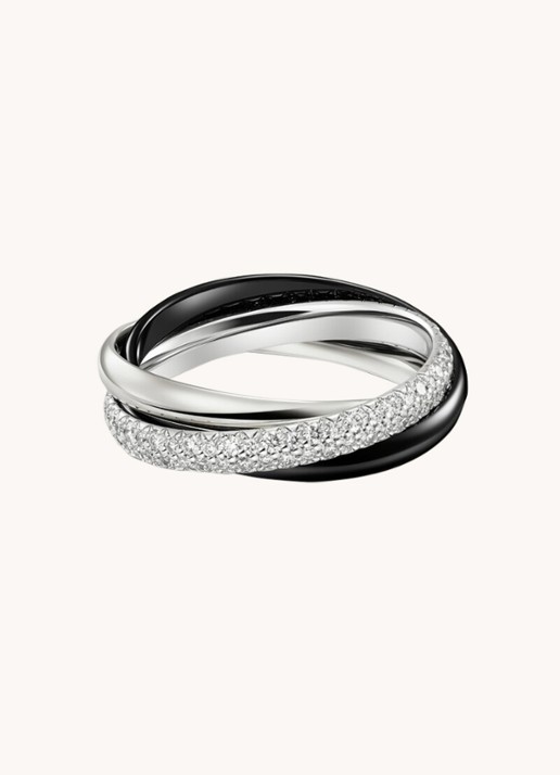 Cartier Trinity ring small van 18 karaat witgoud met diamant CRB4235400 - detail 2 witgoud