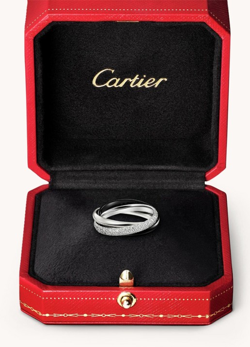 Cartier Trinity ring small van 18 karaat witgoud met diamant CRB4235400 - detail 5 witgoud