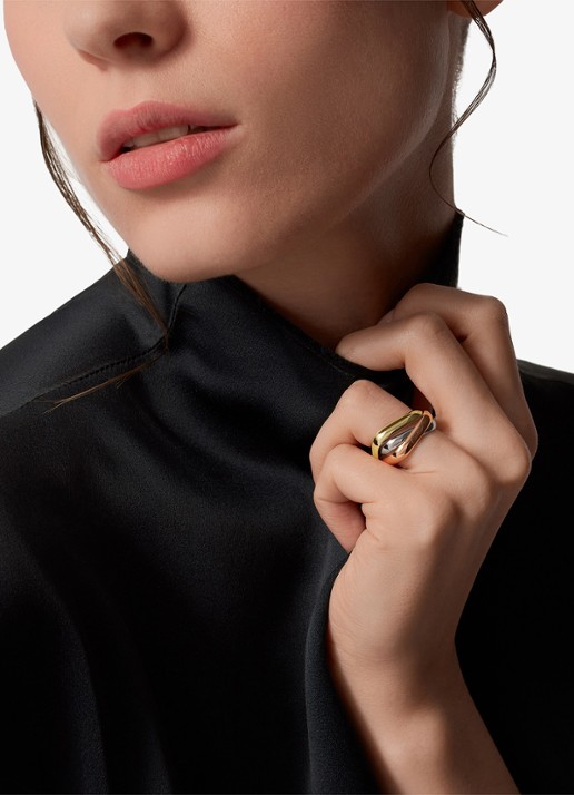 Cartier Trinity ring van 18 karaat rosé-, wit-, en geelgoud CRB42406 - voorkant 7 multicolor