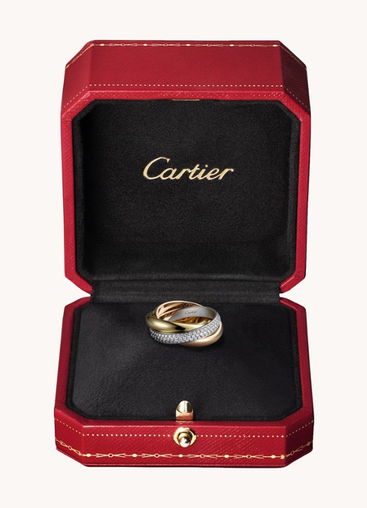 Cartier Trinity ring van 18 karaat wit-, geel- en roségoud met diamant CRB4038900 - detail 6 aluminium