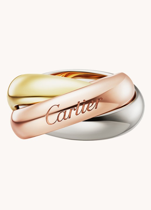 Cartier Trinity XL ring van 18 karaat geel- rosé - en witgoud CRB4239800 - detail 3 goud